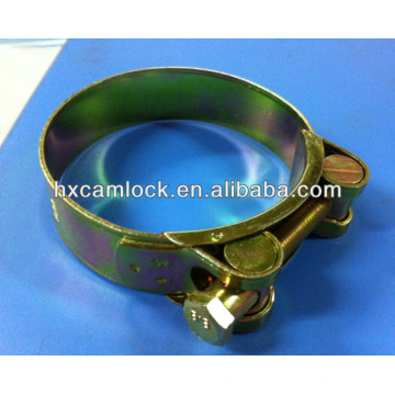 Heavy duty T-bolt hose clamp, SS or steel